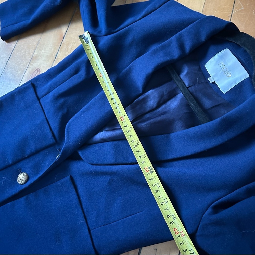 Maje Sz S (36) Navy Tailored Gold Button Elegant Blazer - Picture 10 of 15
